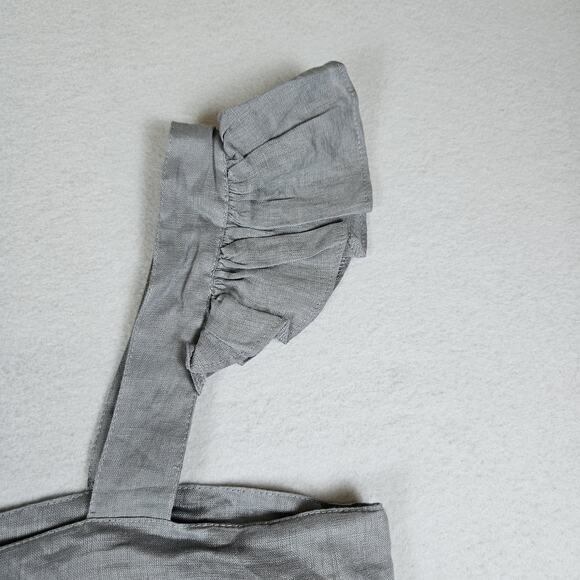 LJC Designs Linen Top Flutter Sleeve Crop Tank Cottage Boho Fairy Ruffle Small - Picture 5 of 12